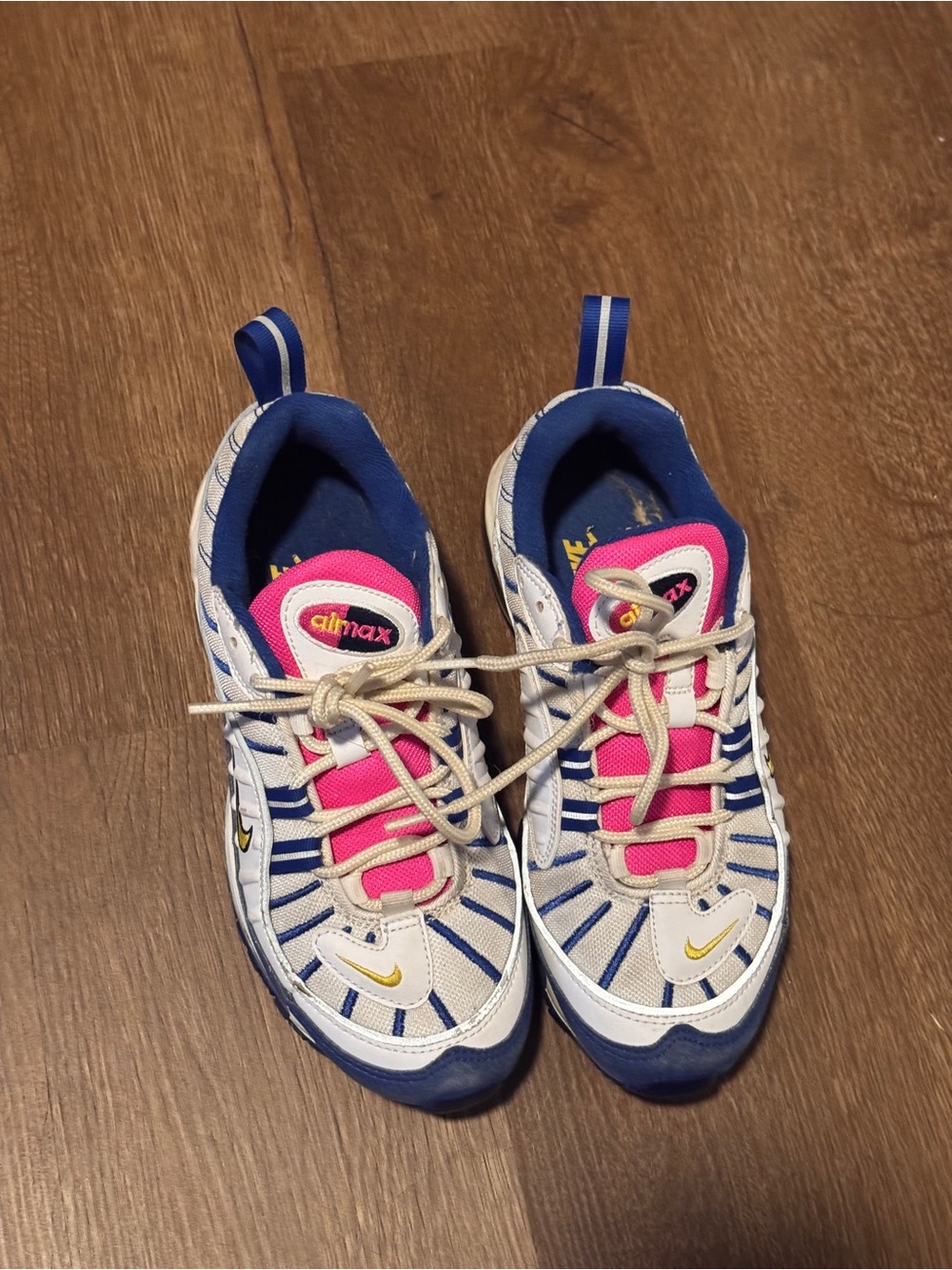 Nike Kids' White Blue Pink Air Max 97 Sneakers